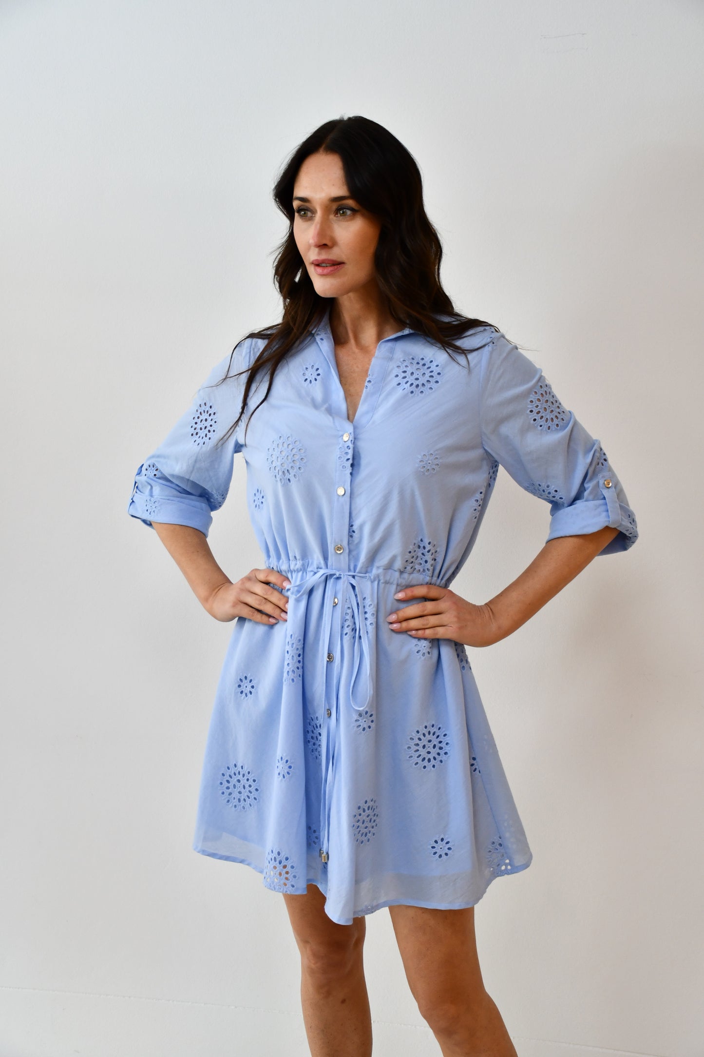 LX2529-1J Broderie Anglaise Shirt Dress