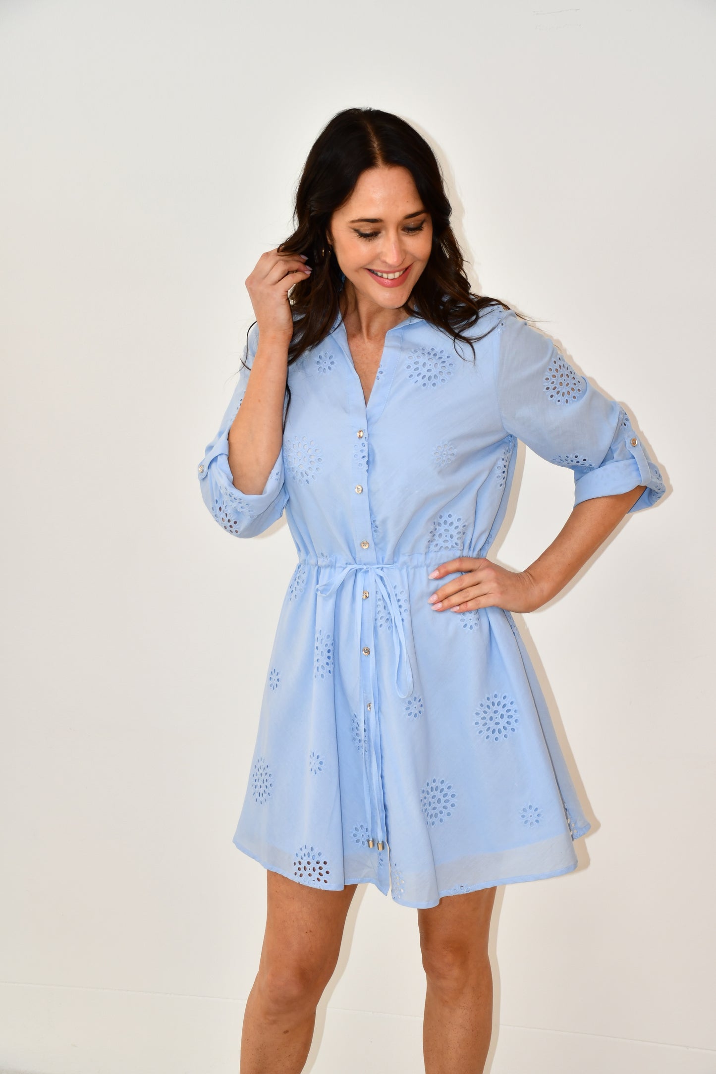 LX2529-1J Broderie Anglaise Shirt Dress
