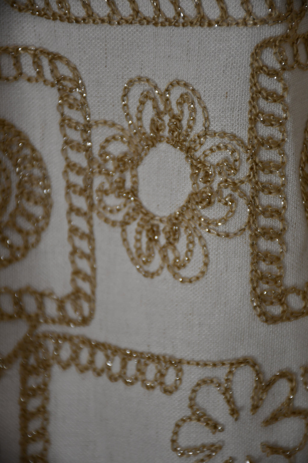 LA1807-2J  Gold Patterned Square Neck Zip Top