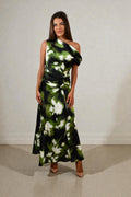 LA1774-13J  One / Off Shoulder Floral Maxi Dress