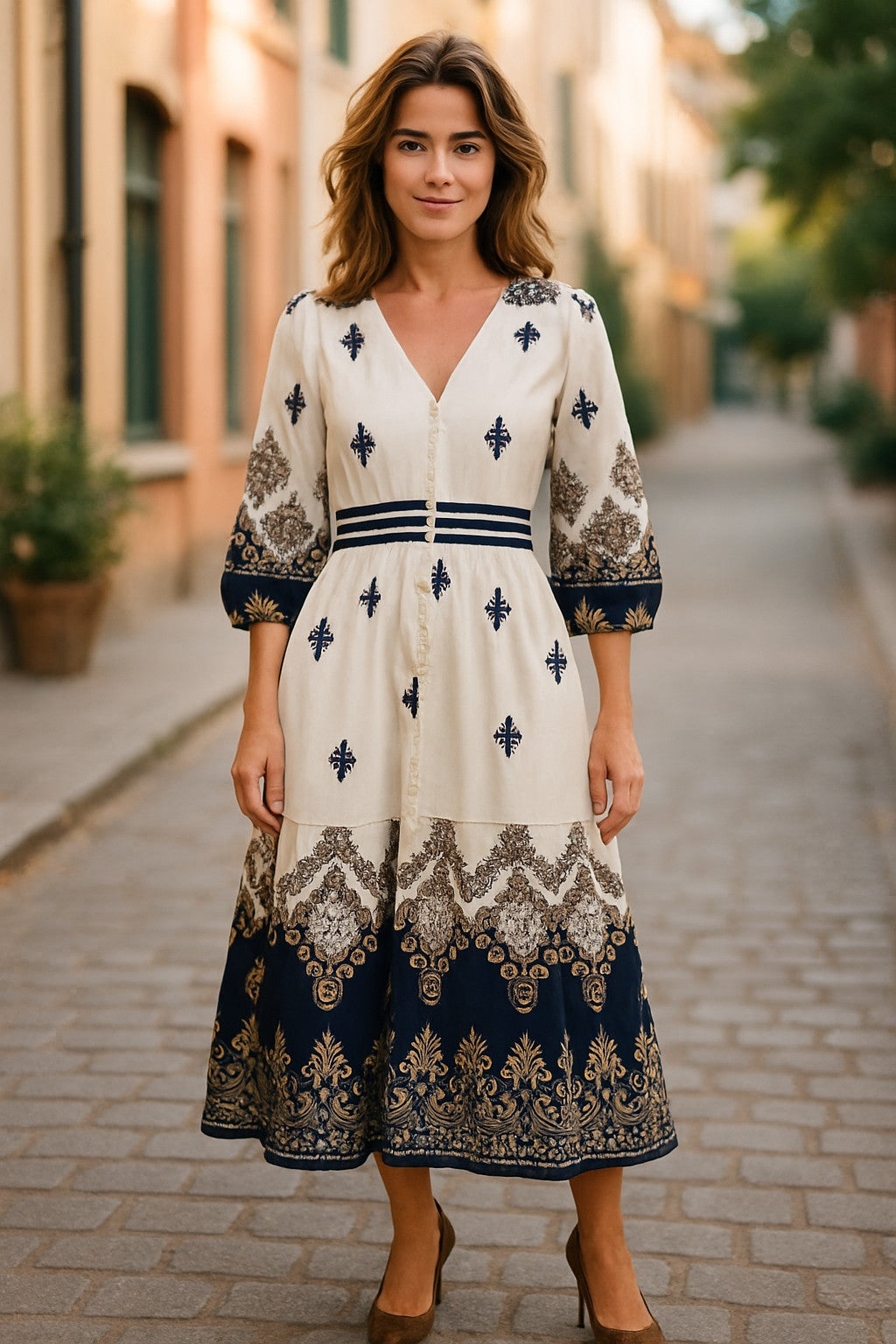 LX2503J - Bohemian Midi Dress