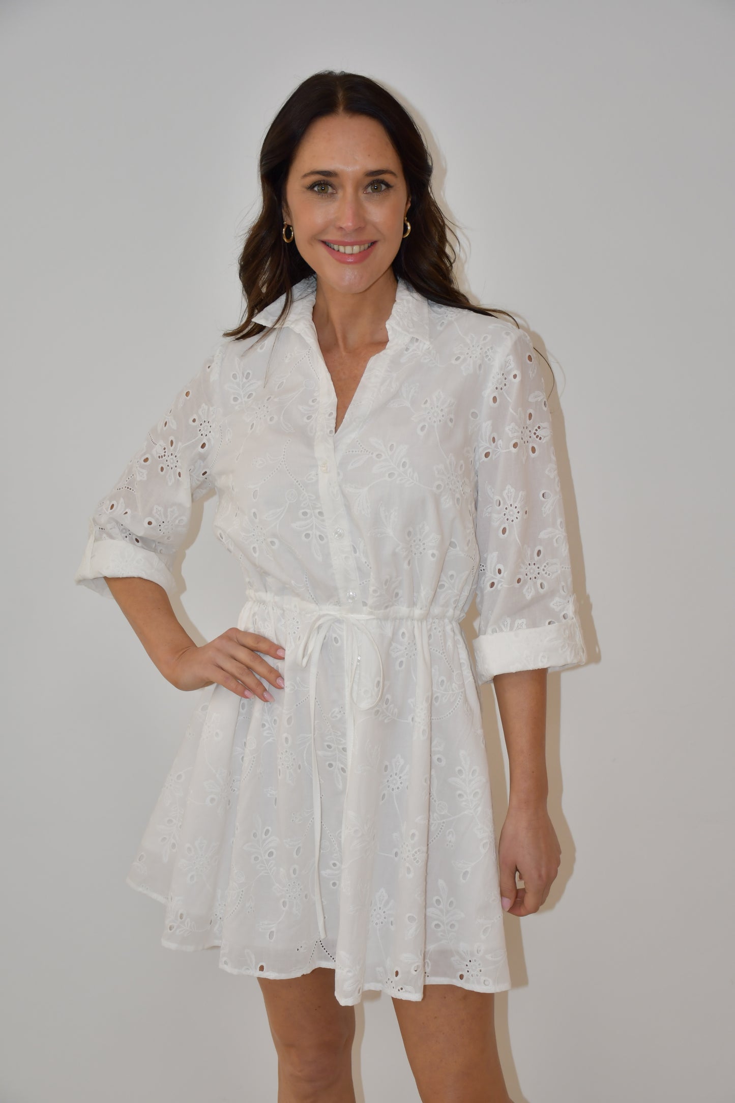 LX2529J Broderie Anglaise Shirt Dress