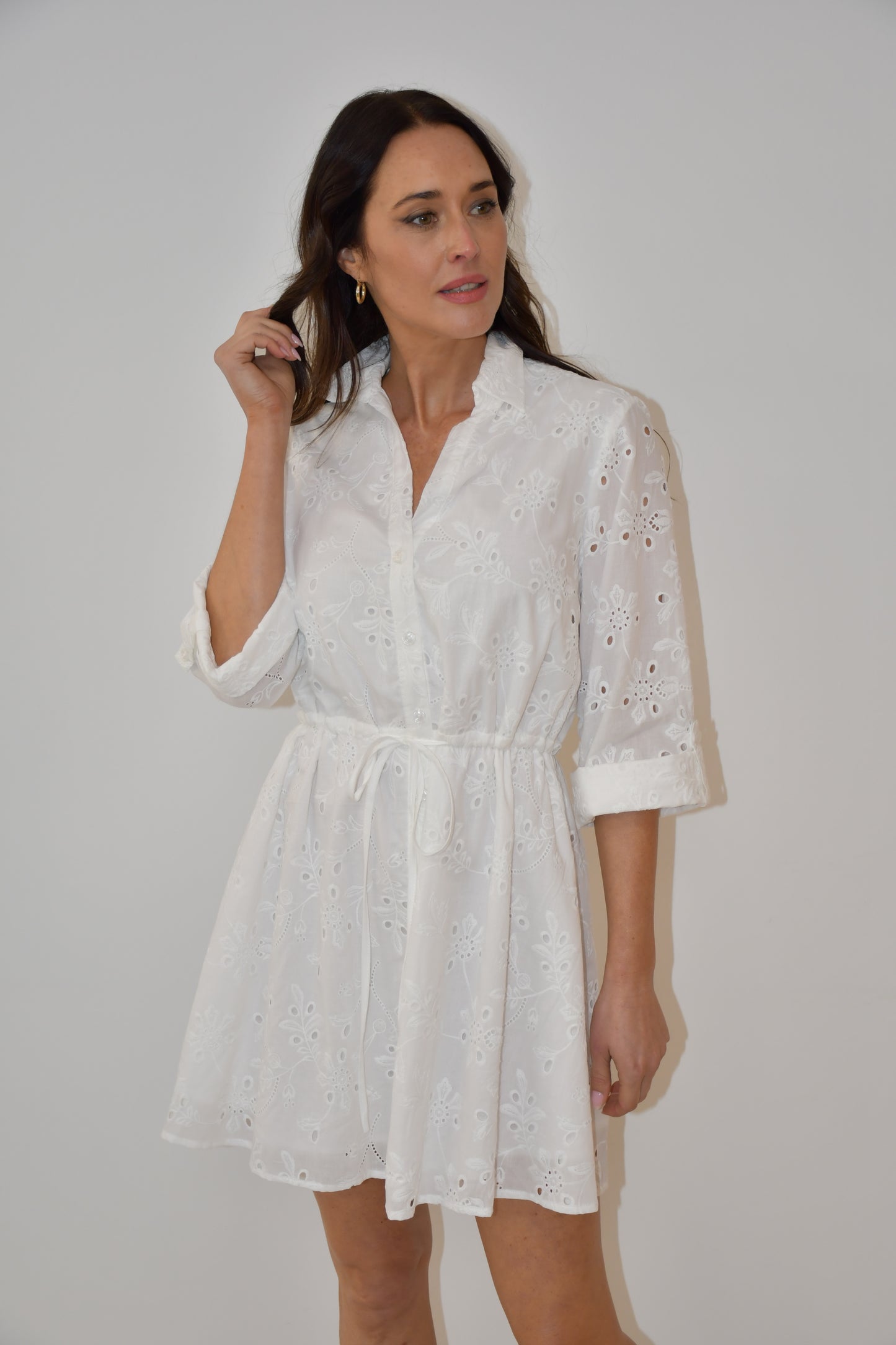 LX2529J Broderie Anglaise Shirt Dress