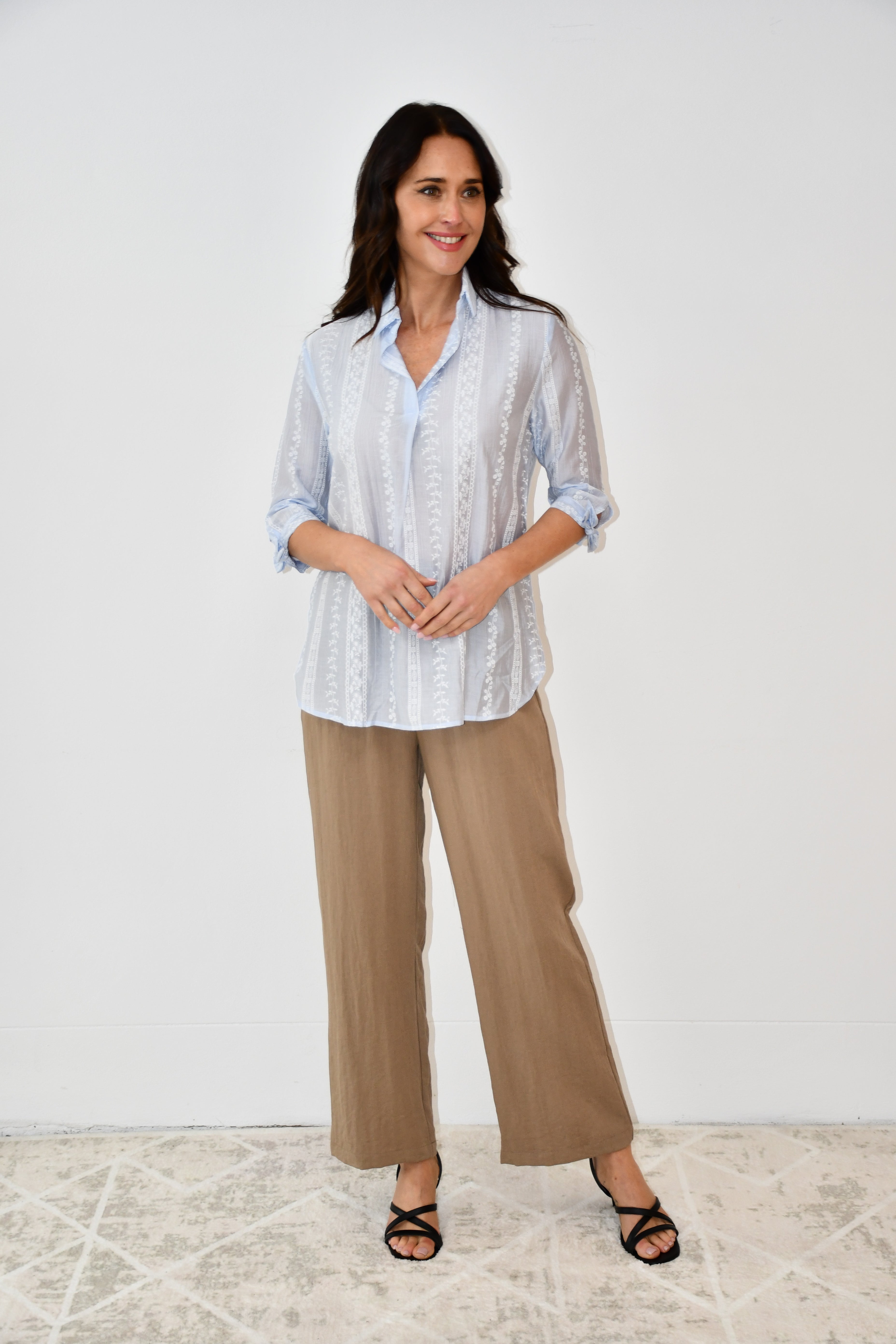 LX2522J  Cotton/Linen Drawstring Pants
